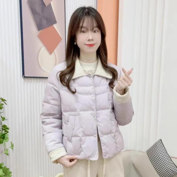 时尚翻领短款棉服女2025年冬季新款洋气减龄小个子保暖棉衣外套