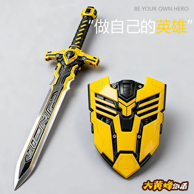 儿童玩具大黄蜂剑盾PU软胶炫酷武器盾牌男孩女孩玩具宝剑节日礼物