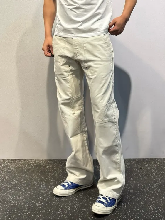 【卡秋山】木马人春秋微喇宽松复古cleanfit帆布工装裤伐木裤长裤