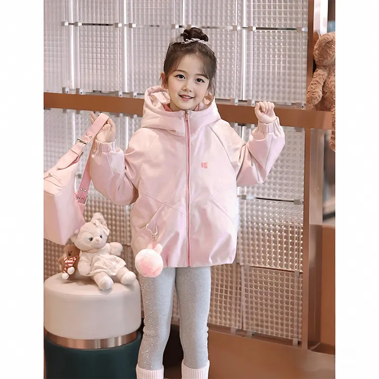 女童羽绒棉服短款面包服2025新款韩版儿童连帽外套小女孩羽绒棉潮