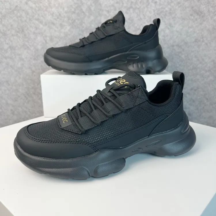 2025夏季新款网面休闲男鞋百搭透气男士软底运动鞋时尚潮流跑步鞋