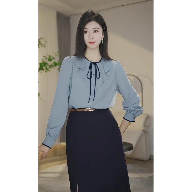 【小北甄选】流光风8591366曼贝衬衫女士高级显瘦气质衬衣