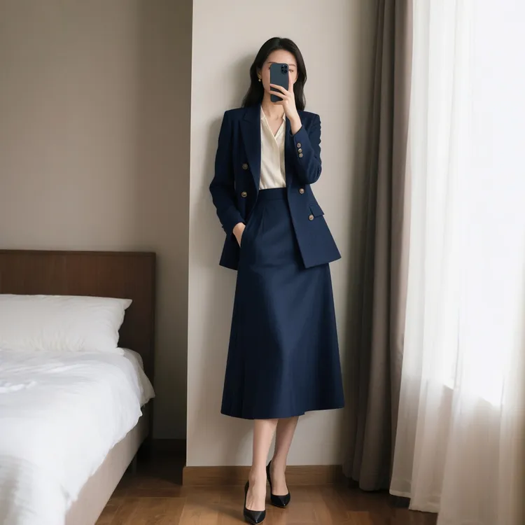 秋季新款女装时尚气质西装半身裙子两件套装女士通勤洋气优雅职场