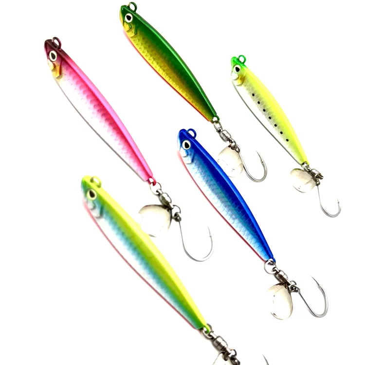 秋岛青物细犬亮片饵铁板亮片饵小胖子亮片饵红UV60g80g