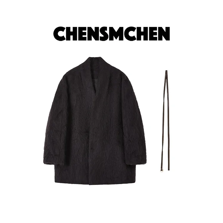 CHENSMCHEN 时尚百搭长毛拉绒高级感气质单面毛呢外套CSD10266SL