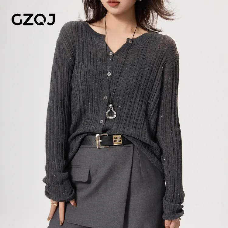 老琴私服【星绪集】格雷系毛针织衫亮片针织开衫女秋季新款 79714
