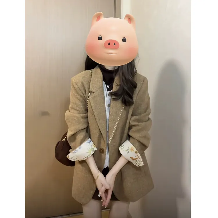 高级感西装呢子大衣女2025新款毛呢外套短款小个子赫本风气质韩系