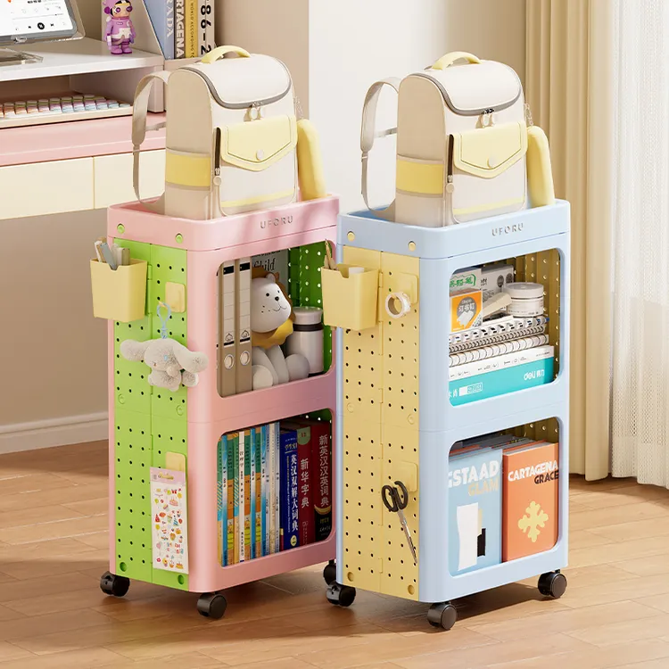 多层落地置物架宿舍必备可移动小推车家用书本文件小户型收纳神器
