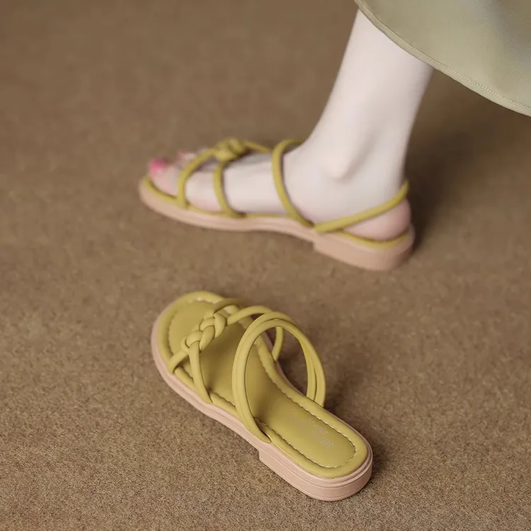 半拖女款外穿2025夏天新款超火绝美不累脚平底两穿凉鞋罗马凉拖鞋