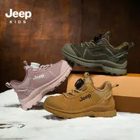 jeep儿童运动鞋秋冬加绒二棉鞋男童鞋子2025新款童鞋旋钮扣登山鞋