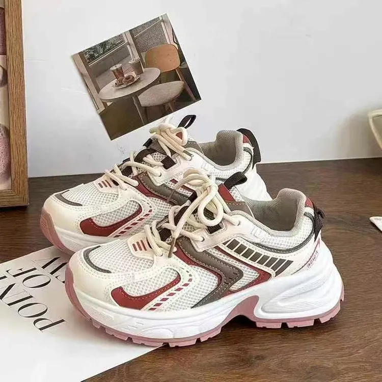 网面透气新款老爹鞋女2025春季新款厚底增高百搭运动休闲鞋1701