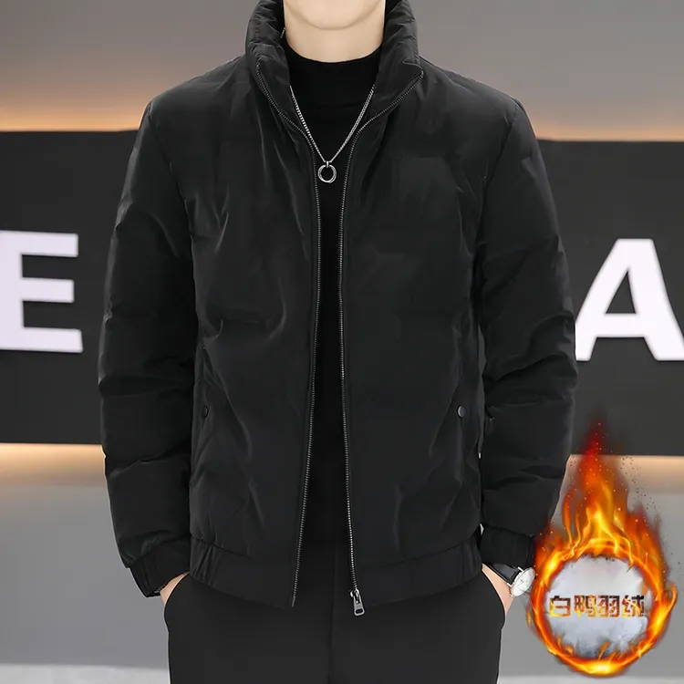 弗基马奇立领羽绒服男冬季新款潮牌百搭加厚白鸭绒保暖外套高级感