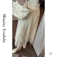 【mimius】肉肉 温柔甜美褶皱纹理感仙气半身裙 G03097