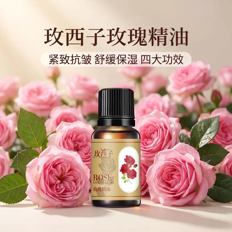 【拍一发四】玫西子玫瑰精油紧致抗皱舒缓保湿四大功效国货面部精油商品图