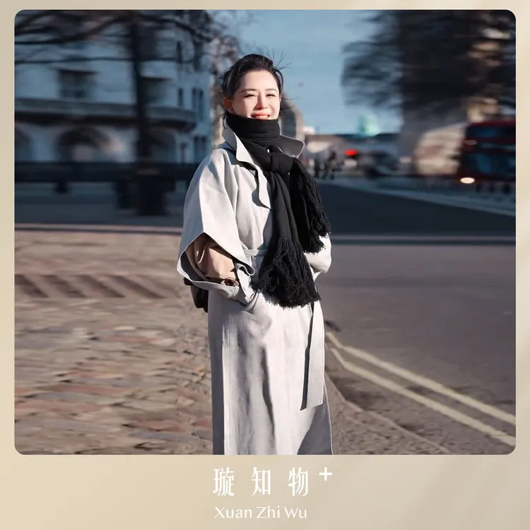 悉尼歌剧院风衣 明金灰中长款风衣王璇原创设计