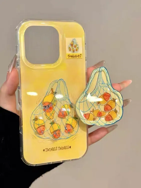 可爱星星人购物袋适用苹果16Promax大孔手机壳vivo华为oppo小米15