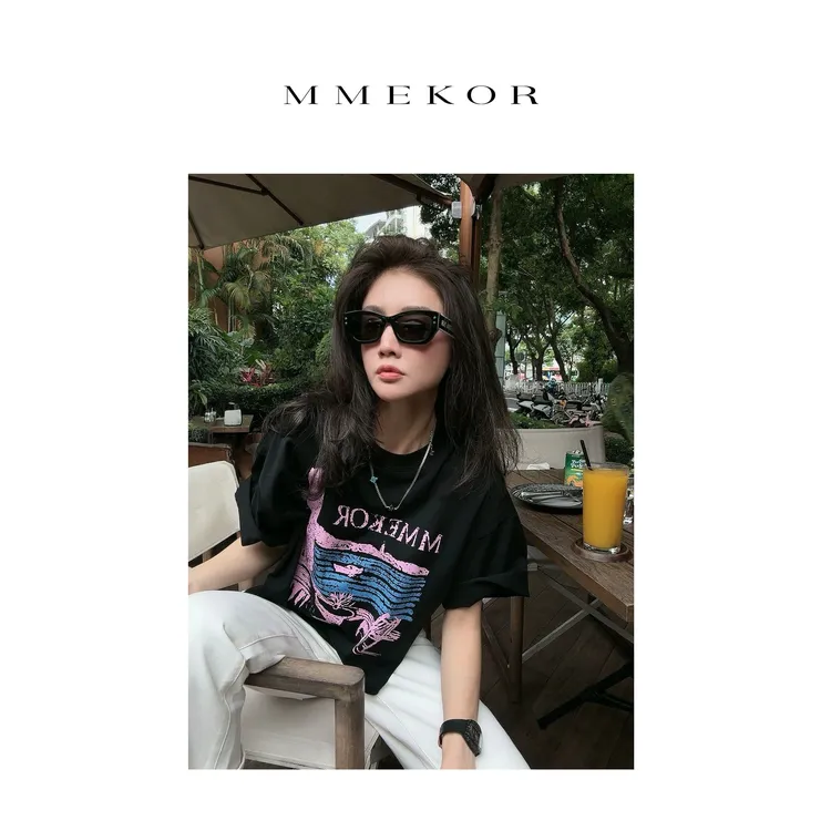 MMEKOR“蓝海岸”T恤 2025新款摩登街头休闲百搭短袖 30069