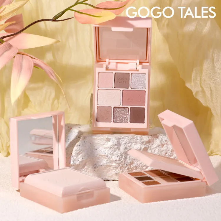 戈戈舞定妆持妆粉饼八色哑光眼影盘二合一定妆盘粉质细腻平价学生