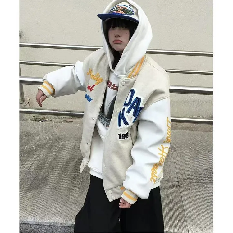 美式复古潮流国牌棒球服男女炸街秋冬季情侣宽松夹克设计感外套潮