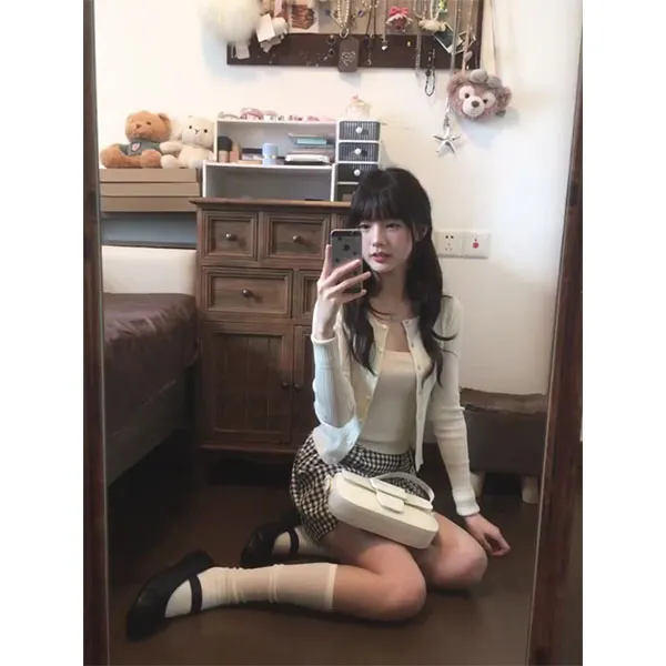 2025夏季新款女装套装时尚气质针织开衫内搭吊带半身裙三件套装裙