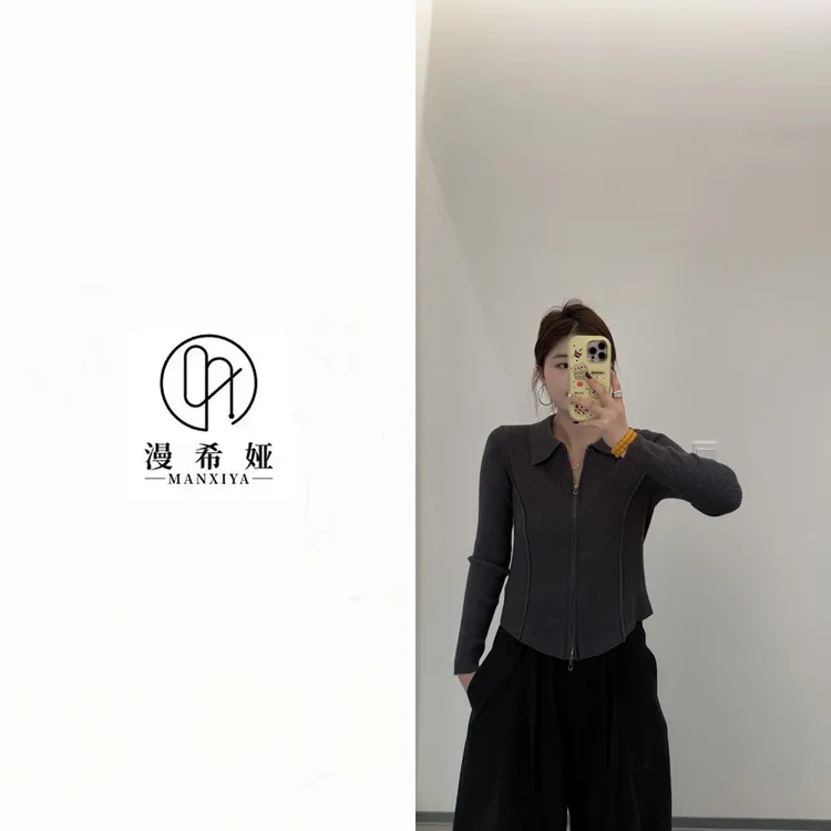 2025秋冬新款针织衫短款简约针织开衫女上衣ZQ588138