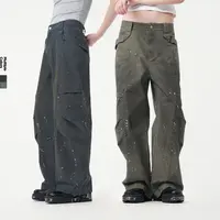 【INXX】潮牌机能分割休闲裤做旧刷脏甩点长裤男女同款XRF3231554