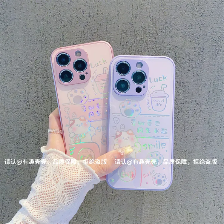 金属烫金玻璃壳适用苹果iPhone16/华为荣耀/OPPO/VIVO/小米手机壳