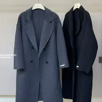 【海岛简爱】新款双面毛呢中长款宽松赫本风大衣5369