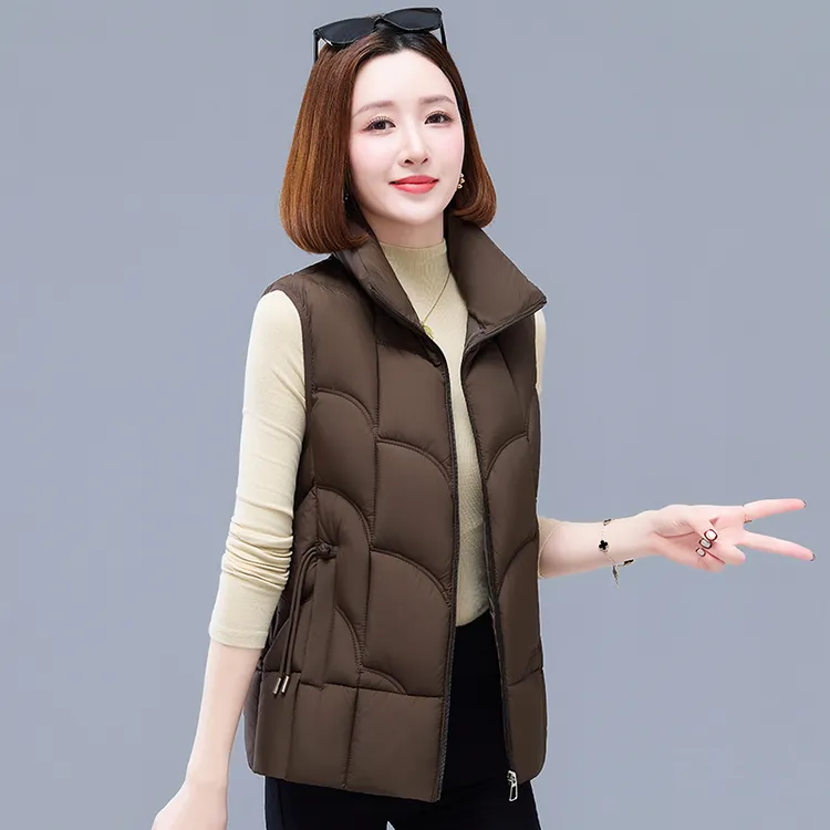 2025新款棉马甲女秋冬短款马夹立领百搭时尚外穿加厚保暖坎肩外套