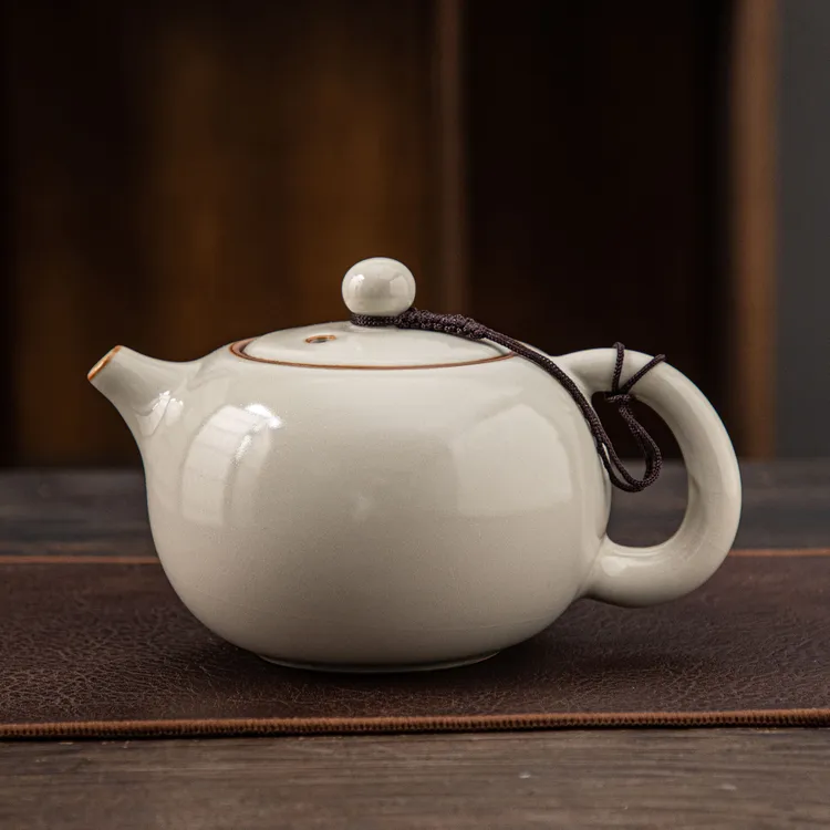 汝窑茶壶开片大号汝瓷可养小单壶冰裂西施壶哥窑陶瓷功夫茶具包邮