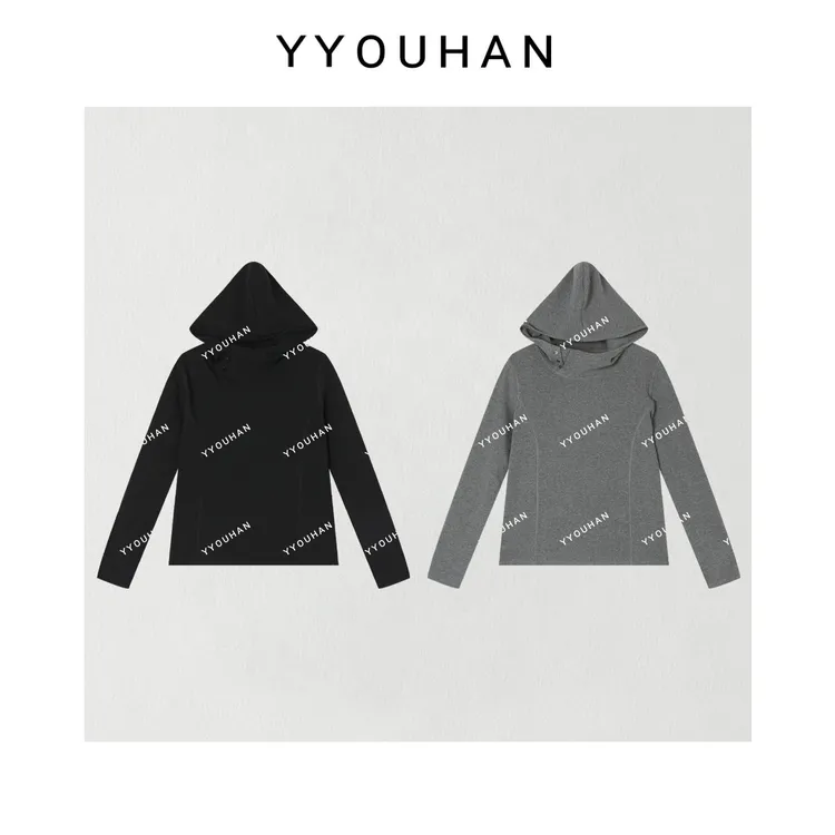 月月 2025新款【私服挚爱】黑色慵懒风极简显瘦卫衣帽衫 2508C5034