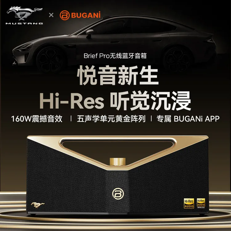 布迦尼&福特野马联名BriefPro高级轻奢HiFi音质蓝牙低音炮音箱