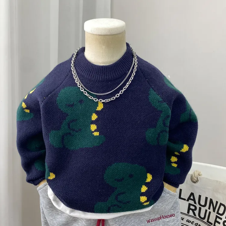 男童毛衣2025新款儿童秋冬款针织打底衫宝宝套头休闲潮中童小童