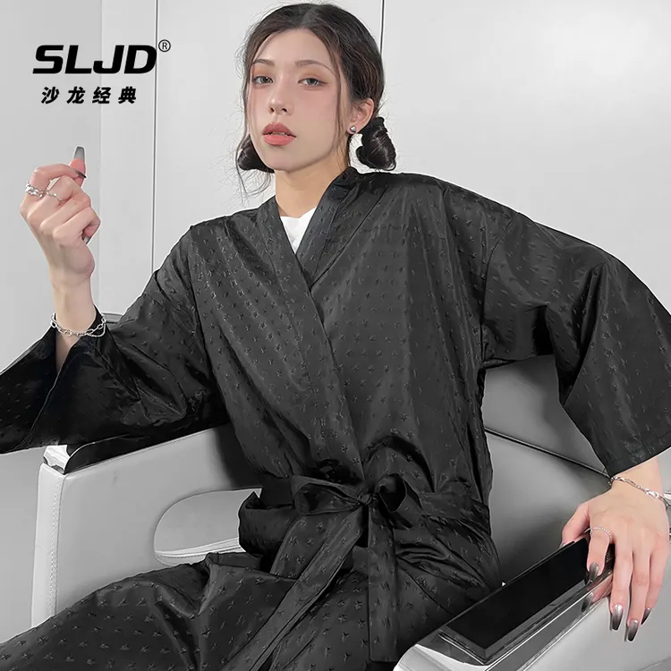 星星网红美发客袍理发店潮高档发廊客服围布染发衣顾客围裙不沾发