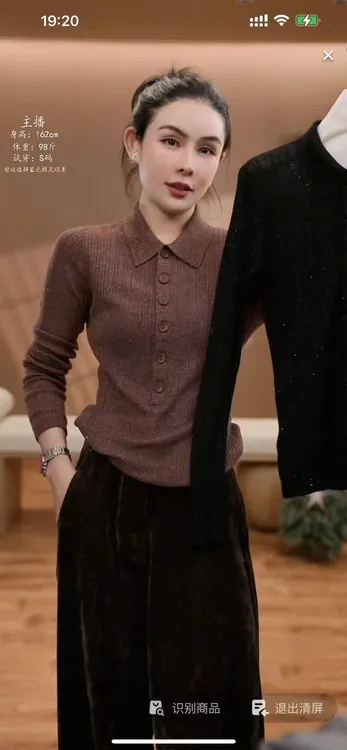 HDD- "繁星闪闪" 羊毛 秋冬女款亮闪定制修身打底上衣 Y9648