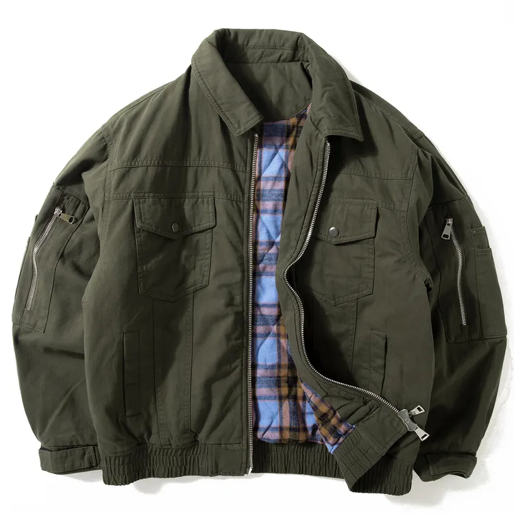 Enbi Simcotton冬季棉衣男秋冬夹棉外套美式复古重磅保暖工装棉服