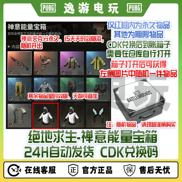steam绝地求生PUBG皮肤禅意能量宝箱CDK兑换码