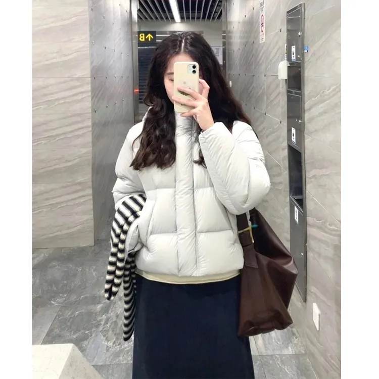 高充绒量高级感巨好看的白鸭绒羽绒服女2025冬季新款版型好看短款