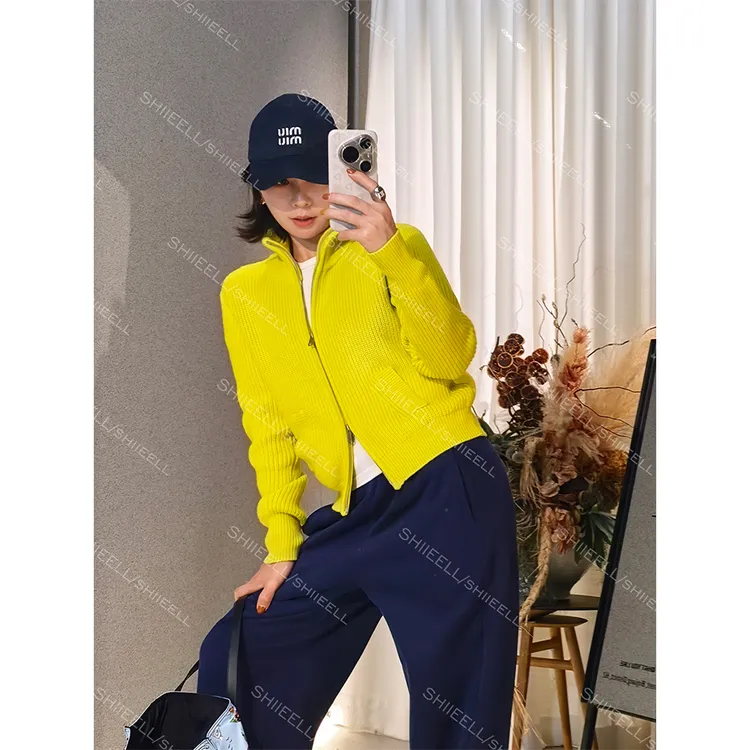 SHIIEELL【女王2.0】绵羊毛立领拉链开衫毛衣休闲百搭冬款毛衫Z7611