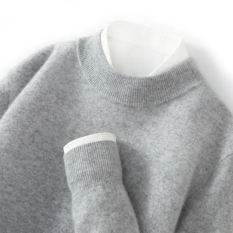 秋冬新款半高领羊绒衫男宽松大码针织打底衫韩版休闲男士毛衣上衣
