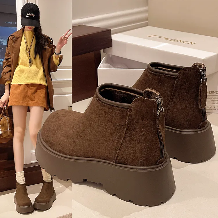 厚底勃肯短靴女2025年秋冬新款复古平底小短靴爆款百搭时尚瘦瘦靴
