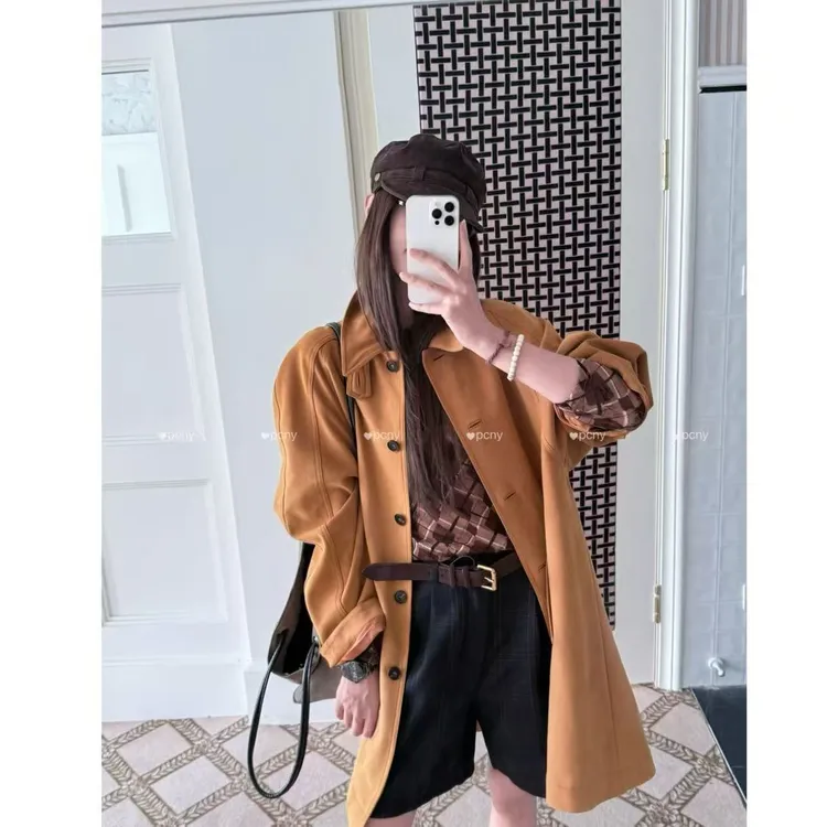 PCNY「深港暮色」不理理秋季新款小众女装时尚休闲长袖百搭翻领外套