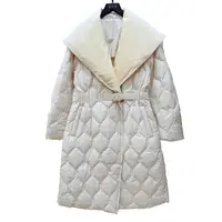 MENGBabyCashmere【轻羽】90白鹅绒中长款时尚冬季收腰羽绒服大衣