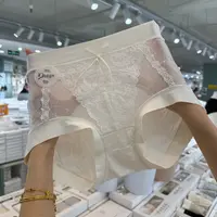 【3条装】4633秋日迟迟中腰莫代尔蕾丝提花女士内裤80-130