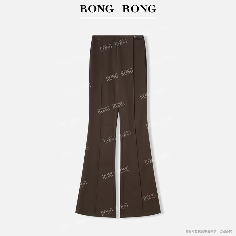 溶溶【文艺魔术师】RONGRONG 立体裁剪分割修腿休闲微喇裤RR5747