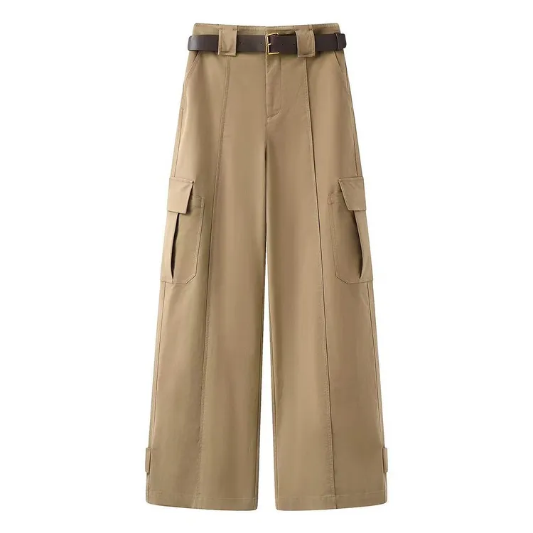 艾家商场同款2025秋新款休闲工装裤女显瘦百搭直筒长裤AR303026