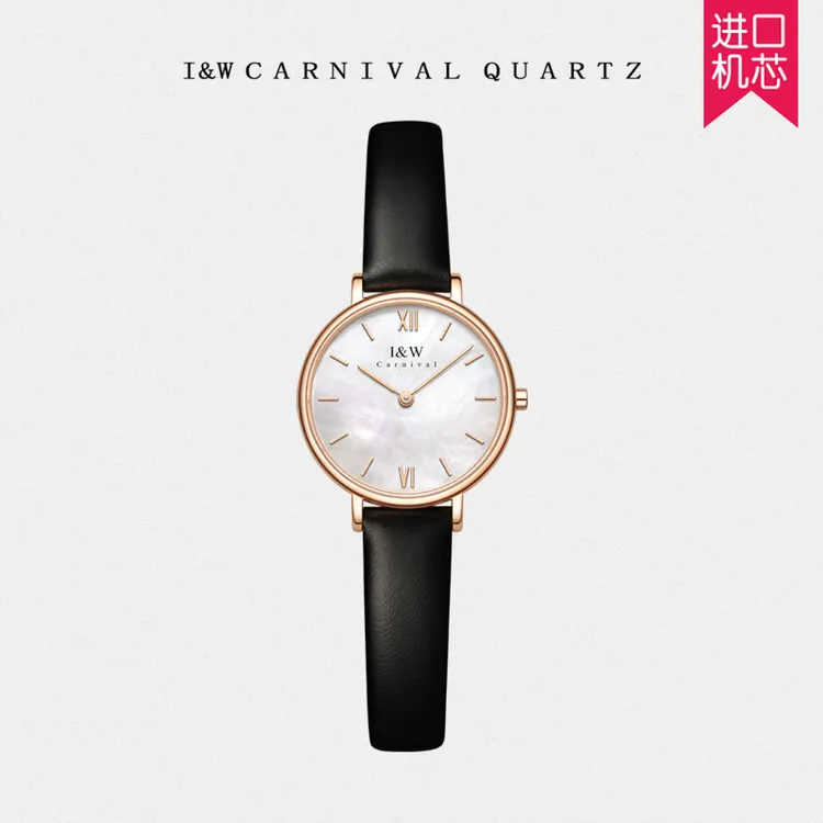 正品名牌爱沃驰两针网红新款超薄时尚女士手表简约高端进口石英表