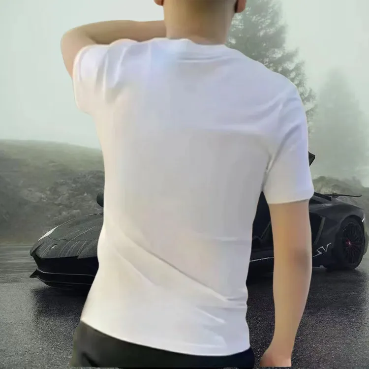 2025新款时尚潮流运动男士百搭修身圆领弹力休闲短袖T恤