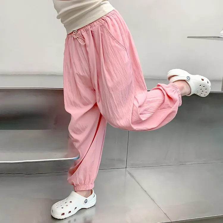 女童冰丝防蚊裤2025新款休闲长裤女孩夏装山本裤儿童