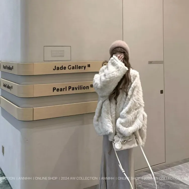 人造皮草  冬季慵懒宽松韩版大衣廓形毛毛外套女